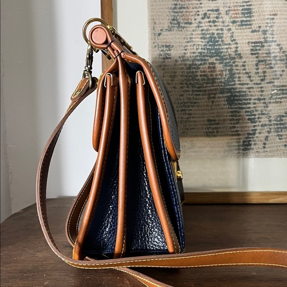 Navy and Tan Leather Women's Bag - Picture 6 of 11